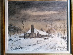 David Lussenburg - Huisje aan de Warholt in de sneeuw kopen? Bied vanaf 40!