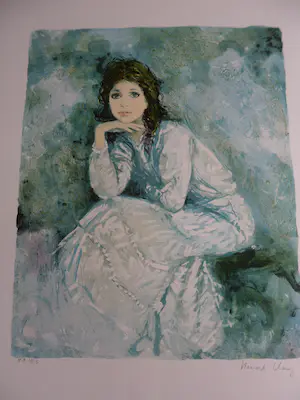 Bernard Charoy - Litho, Dame met de witte jurk kopen? Bied vanaf 35!