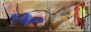 Peter Maasdam - Interaction Red/Blue - handbewerkte zeefdruk - ingelijst (groot) kopen? Bied vanaf 120!