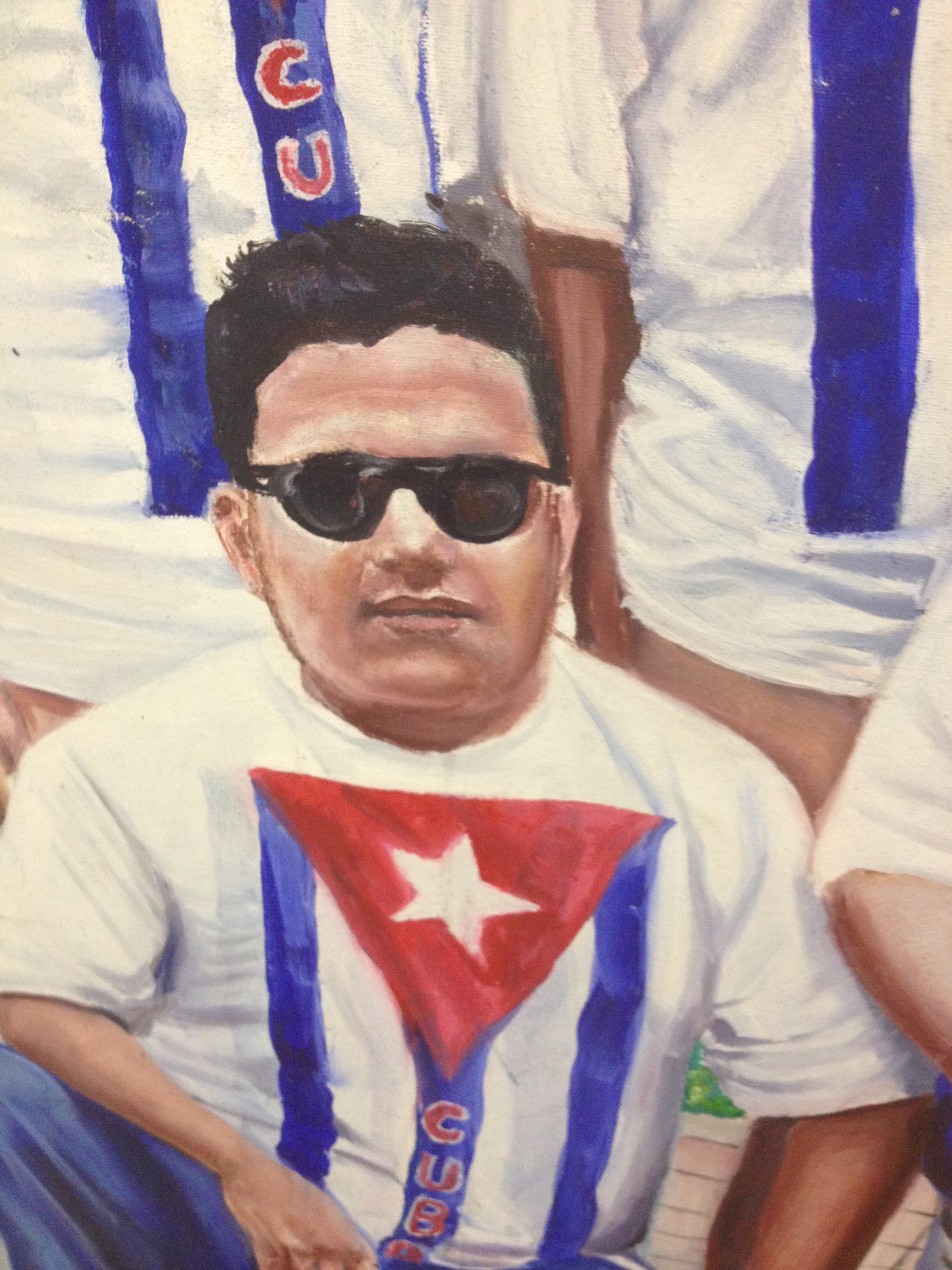 Niet of onleesbaar gesigneerd - Olieverf op doek - Groepsportret Cuba 2009 kopen? Bied vanaf 1!