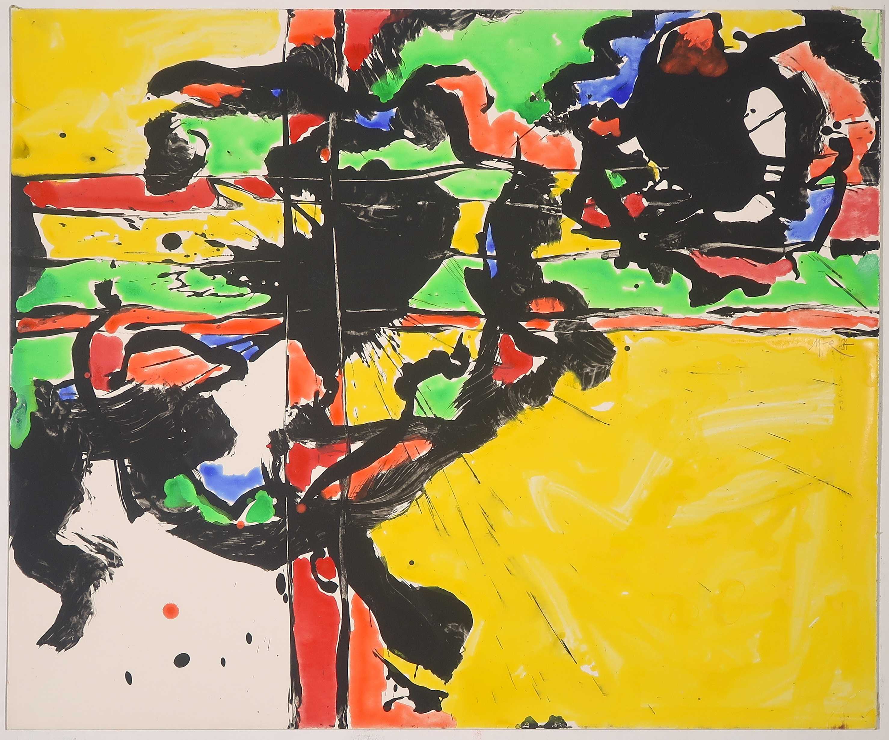 Maarten Frenken - Gouache op karton, Van kromme lijnen en rechte vlakken I kopen? Bied vanaf 1!