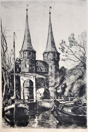 Jan Sirks - Oostpoort Delft 014-JS verkocht voor € 40!