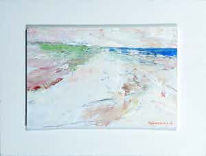 Paul Overhaus - Acryl op board, Tegen het duin - Ingelijst verkocht voor € 50!