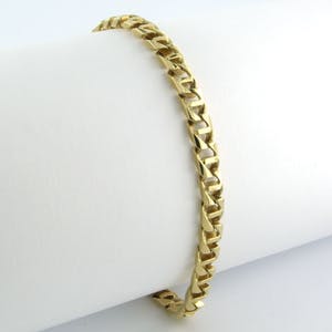 14k geel gouden schakelarmband  - 18,5 cm lang kopen? Bied vanaf 500!
