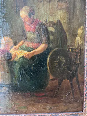 Jan de Jong - Boerin met kind in een keuken kopen? Bied vanaf 175!