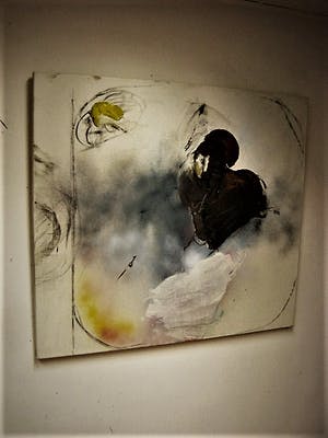 Ger Lataster - Indrukwekkend Expressionistisch olieverf "Compositie met gele bloem" GROOT! kopen? Bied vanaf 1480!
