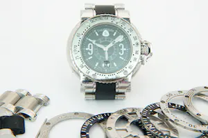 102 - Stoer Automatic Aquanautic King Cuda Herenpolshorloge met stalenband kopen? Bied vanaf 80!