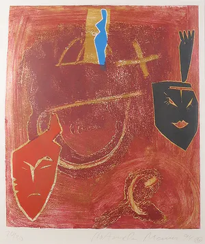 Natascha Mann - Litho, Zonder titel - Ingelijst kopen? Bied vanaf 1!
