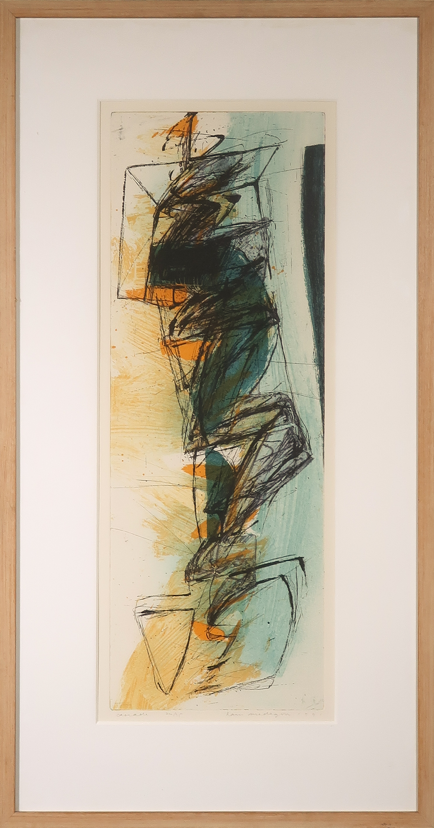 Hans Vredegoor - Ets en aquatint, Cascade - Ingelijst kopen? Bied vanaf 35!