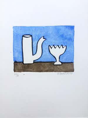 Klaas Gubbels - ets met aquarel ingekleurd - oplage X verkocht voor € 225!