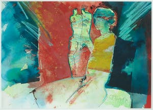 Marjan Nagtegaal - Gemengde techniek op papier, Zonder Titel - Ingelijst kopen? Bied vanaf 35!