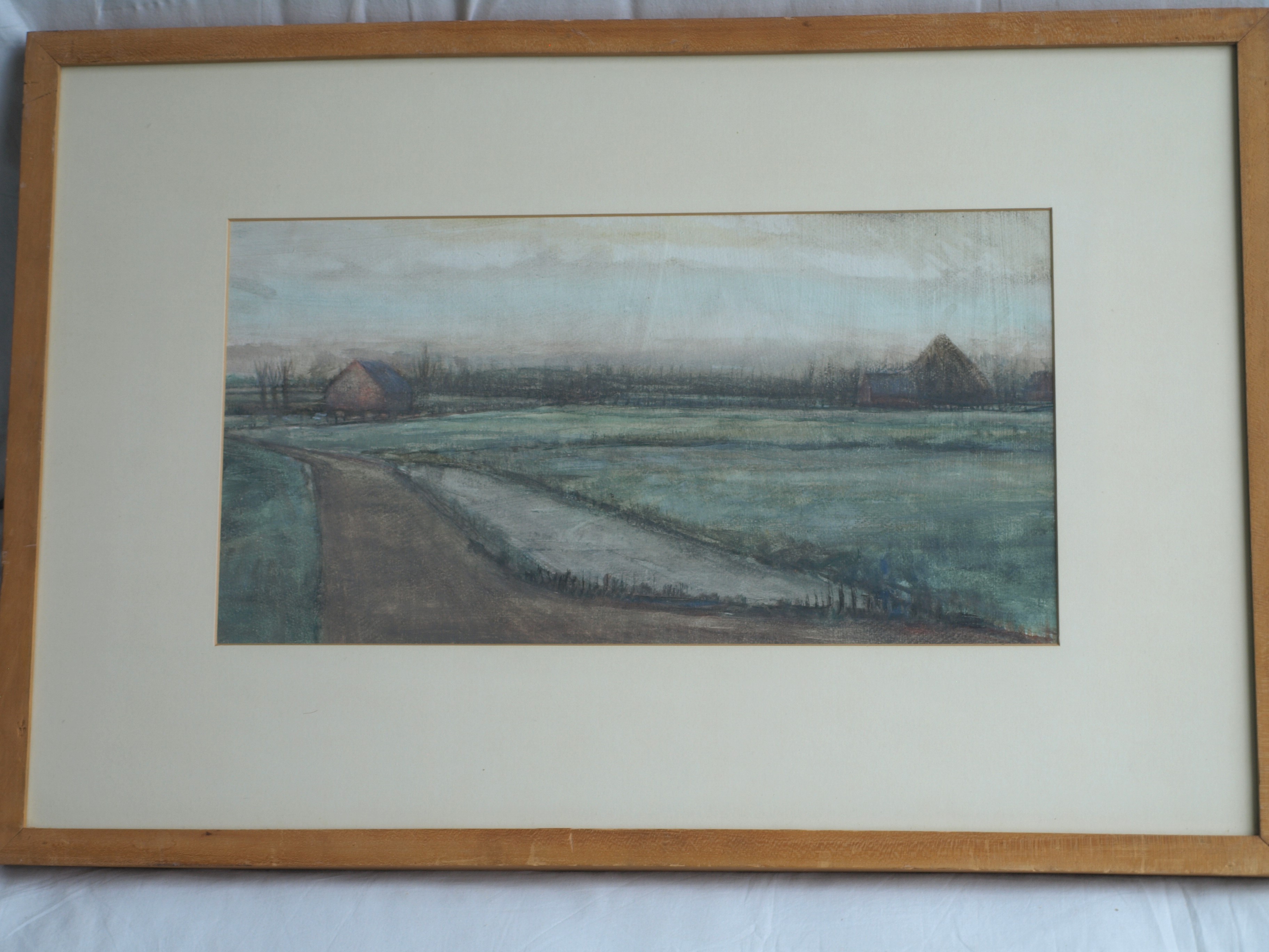Henk Rijzinga - Aquarel , Winterlandschap – ingelijst – ca 1975  kopen? Bied vanaf 1!