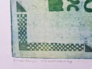 Guido Eckhardt - Grote epreuve d'artiste kleuren-Ets "betaalbewijs rijwielstalling NS" kopen? Bied vanaf 49!