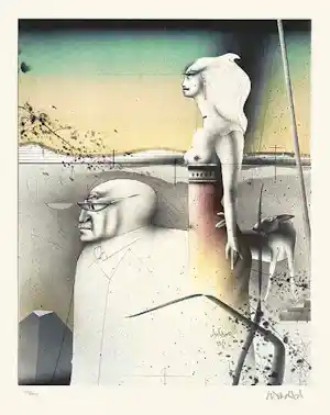 Paul Wunderlich - Frau mit Hund kopen? Bied vanaf 100!