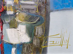 Niet of onleesbaar gesigneerd - Indrukwekkend expressionistisch olieverf op doek stilleven - gesigneerd kopen? Bied vanaf 1!