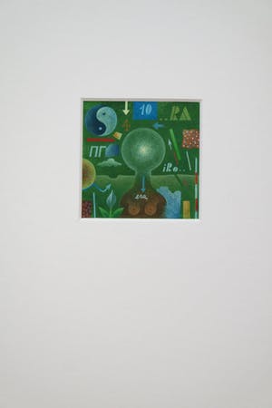 Leon Savelsberg - gouache op papier - "semi abstracte miniatuur compositie" kopen? Bied vanaf 45!
