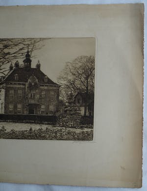 Johannes Josseaud - Ets , Raadhuis Heemstede – ca. 1925 kopen? Bied vanaf 30!