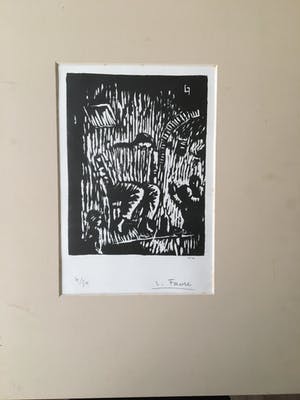 Louis Favre - Houtsnede- Muzikant kopen? Bied vanaf 50!