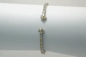 1 - Schitterende 18 kt wit-goud en diamanten (ca. 2ct ) armband met onedele kern kopen? Bied vanaf 960!