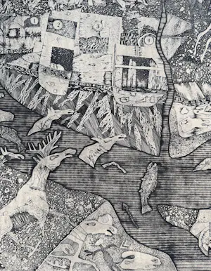 Alexander Bobkin - handgesigneerde ets | 'Siberië' (Zeer groot) kopen? Bied vanaf 150!