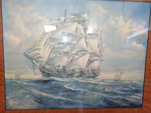 Wim Heyting - (1915-1995) Pentekening Driemaster Schip '50 kopen? Bied vanaf 15!