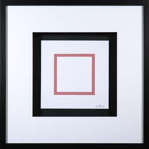 Sol LeWitt - Zeefdruk uit de serie 'Five Geometric Figures in Five Colors' - Ingelijst verkocht voor € 1!