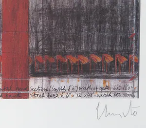Christo - Handgesigneerd exemplaar The Gates met stofmonster - Ingelijst kopen? Bied vanaf 1!