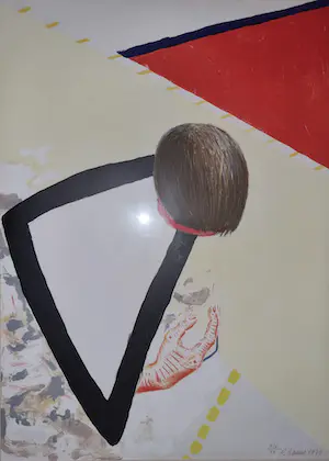 Roger Raveel - Driehoek tussen hoofd en hand kopen? Bied vanaf 1000!