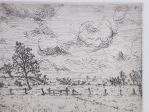 Anton Erkelens - Stormachtig weer - Ets kopen? Bied vanaf 40!