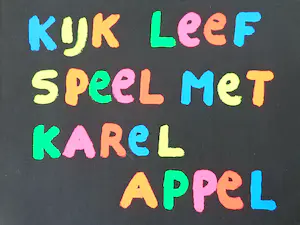 Karel Appel - KIJK LEEF SPEEL / KLEURZEEFDRUK / VILTEN DOOS / 50x50x5cm / 1977 kopen? Bied vanaf 35!