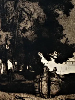 Frank Brangwyn - Fraaie droge naald Ets "Bootwerf bij Brugge" in originele lijst / gesigneerd kopen? Bied vanaf 58!