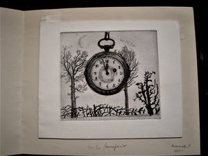 Herman Berserik - persoonlijke Nieuwjaarskaart - droge naald Ets "nov 64 / nieuwjaar 1965" kopen? Bied vanaf 34!