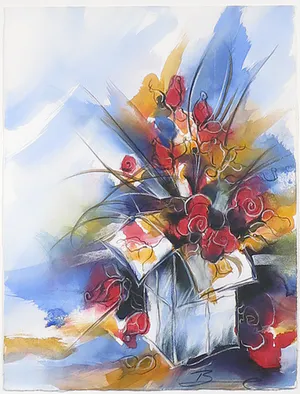 Rüdiger Brassel - Aquarel en krijt op papier, Zonder titel - Ingelijst kopen? Bied vanaf 35!