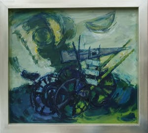 Willem Ernst van Boven - Olieverf op doek, Landbouwmachine - Ingelijst kopen? Bied vanaf 1!