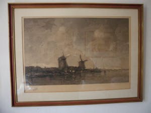 Johannes Graadt van Roggen - grote ingelijste ets naar Jacob Maris kopen? Bied vanaf 40!