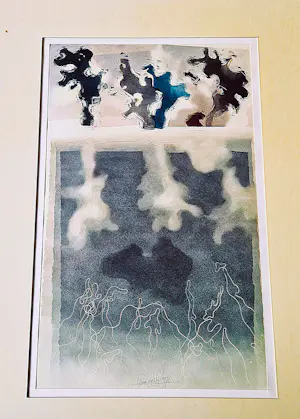 Poen de Wijs - Bijzondere (want abstract) Aquarel -1976- "on-volledig droombeeld"potloodgesign. kopen? Bied vanaf 56!