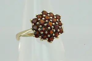 9- Klassieke 14 karaats geel-gouden rozet ring - 19 gefacetteerde bruine stenen kopen? Bied vanaf 140!