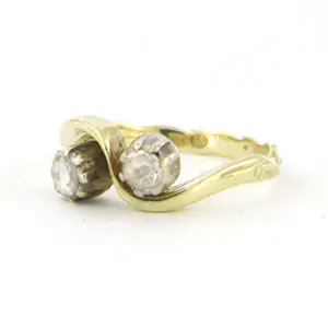 14k goud met zilver slagring met roos geslepen diamant 0.20 ct - rm 16.5 kopen? Bied vanaf 200!