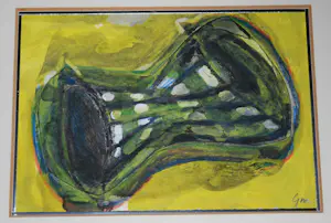 Frea Lenger - 3 abstracte kleine schilderijen (2x onbekend) kopen? Bied vanaf 75!