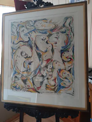 Theo Wolvecamp - grote zeefdruk: 'De roddelaars' - 1989 kopen? Bied vanaf 450!