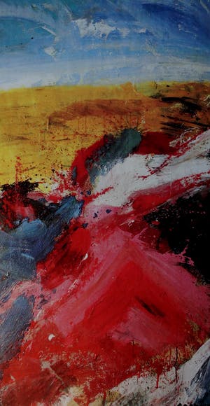 Jan Cremer - Grote kleurrijke litho: Gobi I - 1988 kopen? Bied vanaf 199!