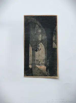 Anton Pieck - Fraaie droge naald Ets "interieur st. Joriskerk Amersfoort" (restant) signatuur kopen? Bied vanaf 58!