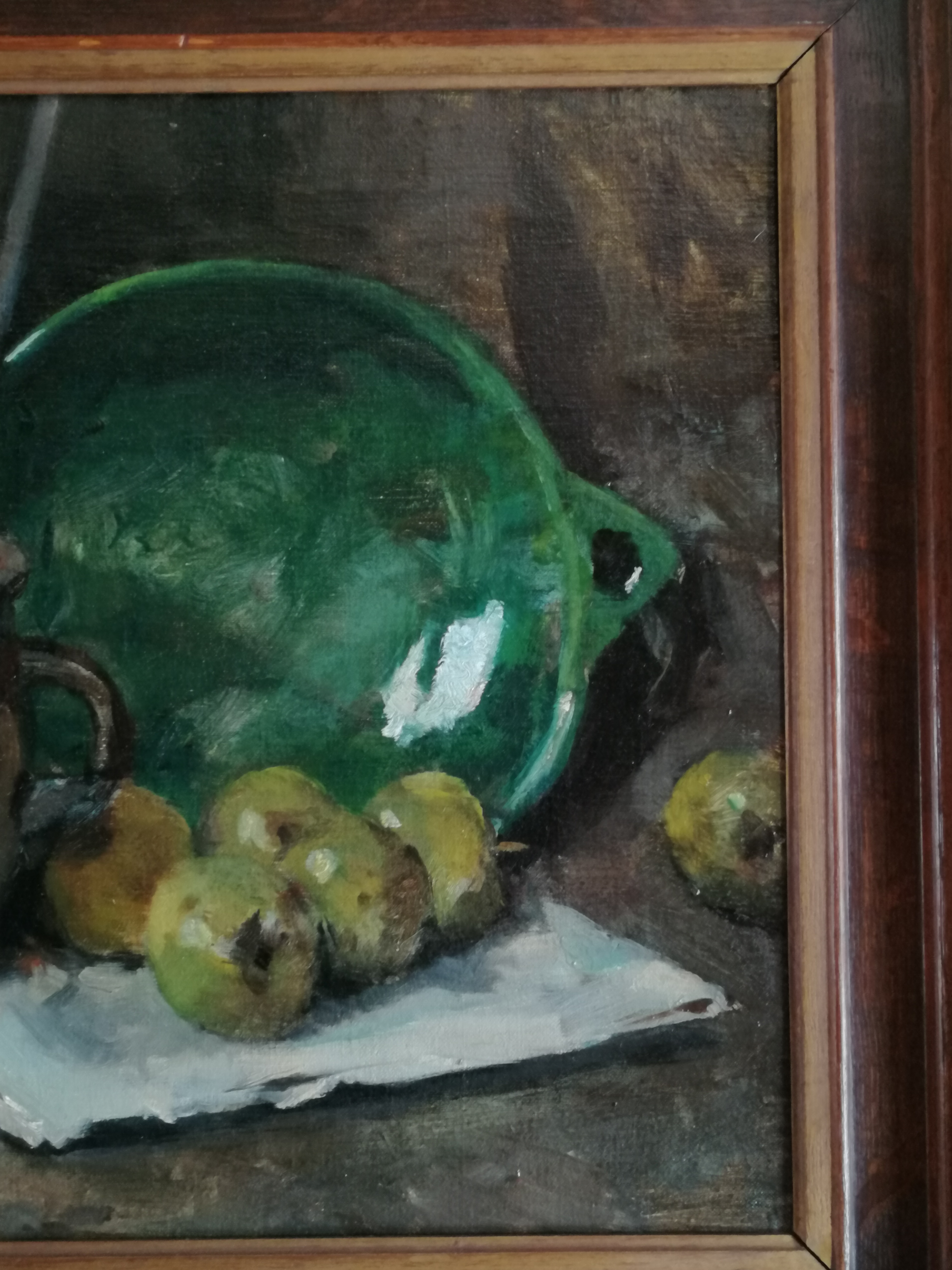 Otto B. de Kat - Stilleven met appels, bruine kan en groene schaal kopen? Bied vanaf 450!