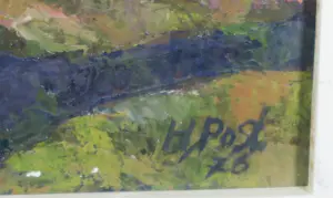 Harmen Klaas Post - Olieverf op paneel, Huis in het bos - Ingelijst kopen? Bied vanaf 120!