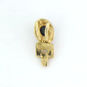 14k bicolor gouden hanger met een saffier - afm. 1.3 cm x 5.1 mm kopen? Bied vanaf 35!