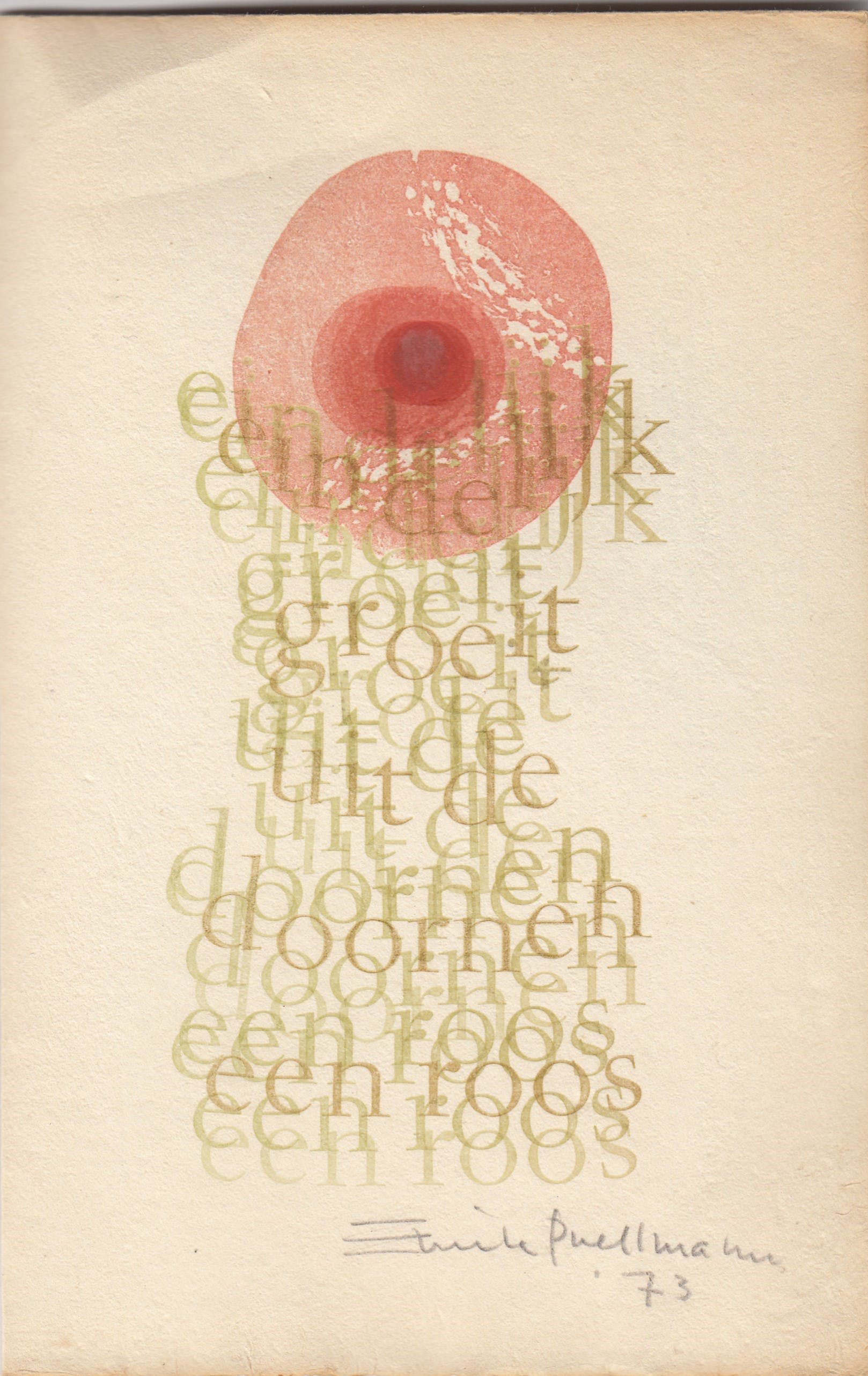 Emile Puettmann - Typografische Lithografie - TANDEM E SPINIS ROSA - 1973 kopen? Bied vanaf 1!