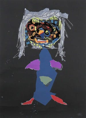 Antonio Saura - Zeefdruk, Dama - Ingelijst kopen? Bied vanaf 1!