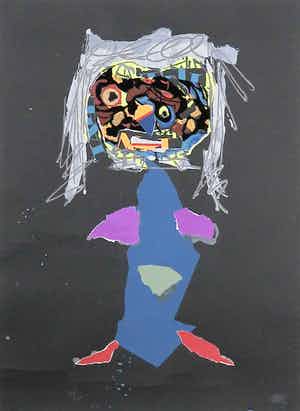 Antonio Saura - Zeefdruk, Dama - Ingelijst verkocht voor € 1!