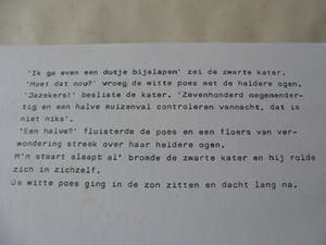 Ank Spronk - Kleurets / Preegdruk. Titel, "De zwarte kater en de witte poes". kopen? Bied vanaf 35!