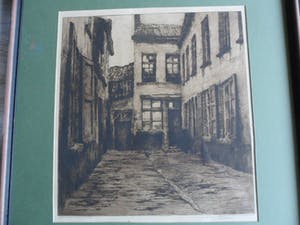 Albert Baertsoen - Ets . titel ."Sackgasse". (Doodlopende weg ) kopen? Bied vanaf 40!